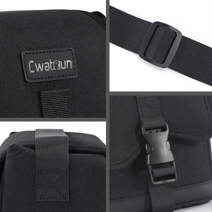 Cwatcun D186 Small Anti-scratch Lightweight Camera Shoulder Bag Camera Portable Crossbody Storage Bag(Black) - Strap Satchel by Cwatcun | Online Shopping UK | buy2fix