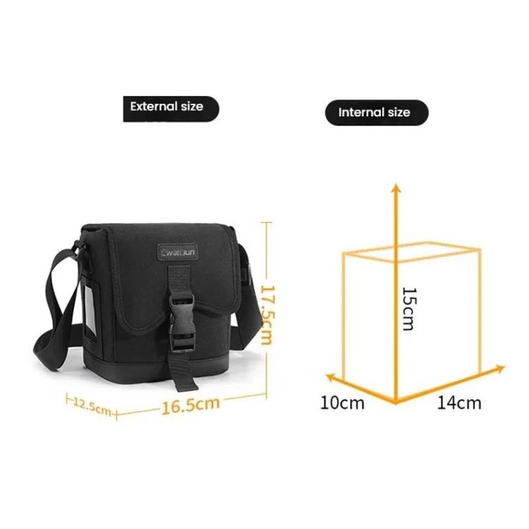 Cwatcun D186 Small Anti-scratch Lightweight Camera Shoulder Bag Camera Portable Crossbody Storage Bag(Black) - Strap Satchel by Cwatcun | Online Shopping UK | buy2fix