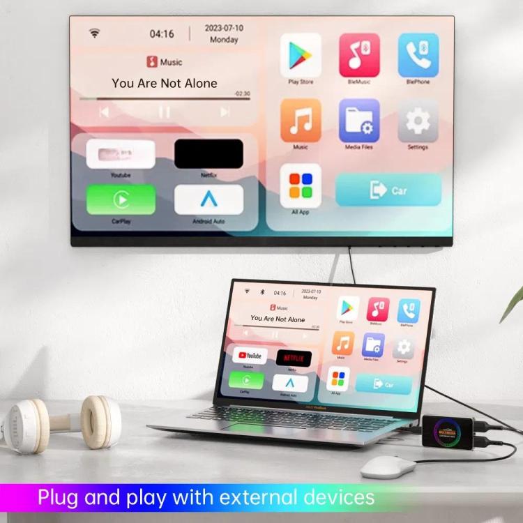 BY971 Wireless CarPlay Adapter 3-In-1 Car TV Stick HDMI Out Sync For Laptop/TV  4+32G - Bluetooth Adapters by buy2fix | Online Shopping UK | buy2fix