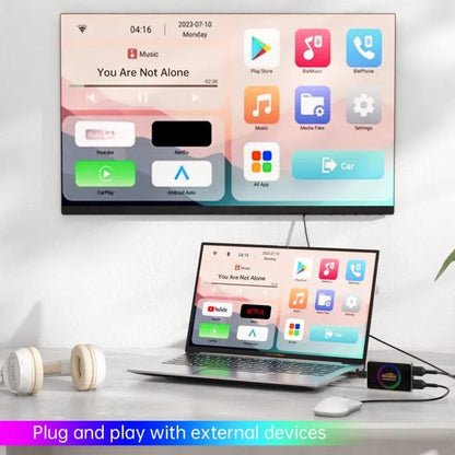 BY971 Wireless CarPlay Adapter 3-In-1 Car TV Stick HDMI Out Sync For Laptop/TV  4+32G - Bluetooth Adapters by buy2fix | Online Shopping UK | buy2fix