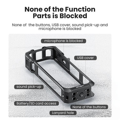 aMagisn Metal Cage for Insta360 X5 Wind Noise Reduction, Shockproof Mount with Dual Cold Shoe(Black) - Mount & Holder by aMagisn | Online Shopping UK | buy2fix