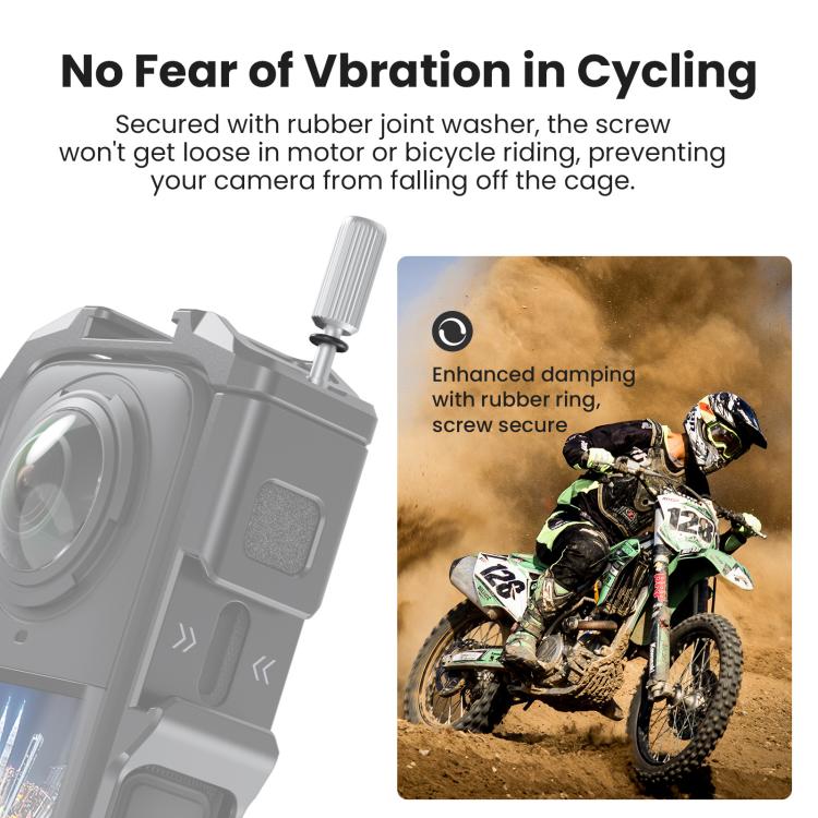 aMagisn Metal Cage for Insta360 X5 Wind Noise Reduction, Shockproof Mount with Dual Cold Shoe(Black) - Mount & Holder by aMagisn | Online Shopping UK | buy2fix