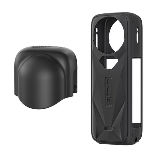 aMagisn Body Case+Lens Cap For Insta360 X5 Action Camera Protective Accessories Black - Case & Bags by aMagisn | Online Shopping UK | buy2fix