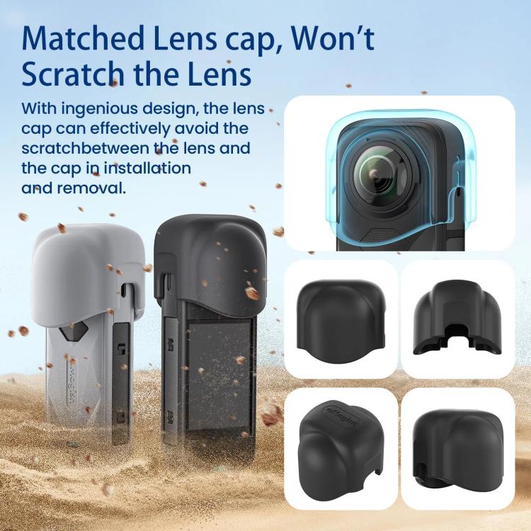 aMagisn Body Case+Lens Cap For Insta360 X5 Action Camera Protective Accessories Black - Case & Bags by aMagisn | Online Shopping UK | buy2fix