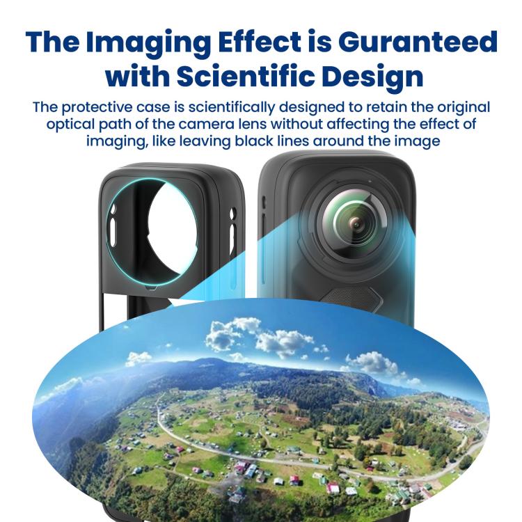 aMagisn Body Case+Lens Cap For Insta360 X5 Action Camera Protective Accessories Black - Case & Bags by aMagisn | Online Shopping UK | buy2fix