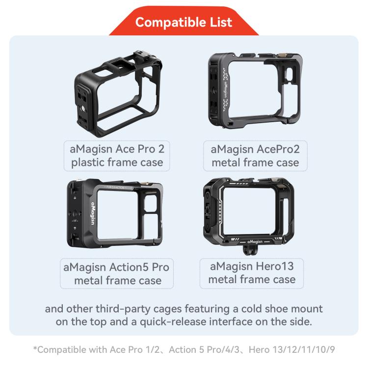 aMagisn Xplorer Grip Kit Street Vlogging Handle For Insta360, DJI Action, and GoPro Hero Series Action Cameras - Others by aMagisn | Online Shopping UK | buy2fix