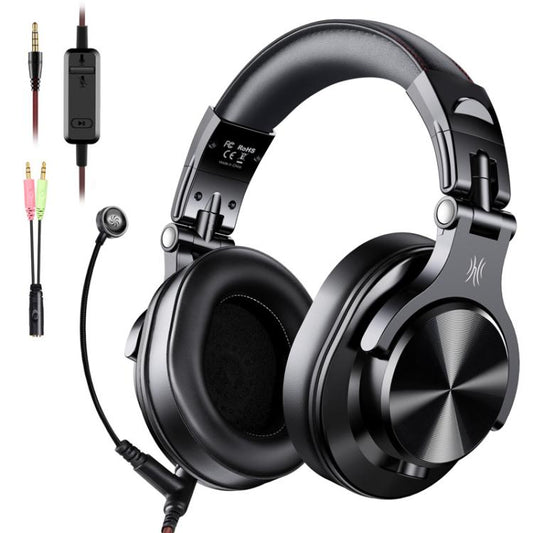 OneOdio A71M Headset Wired DJ Disc Monitor Headphones With Mic Computer Headphone(Black) - Multimedia Headset by OneOdio | Online Shopping UK | buy2fix