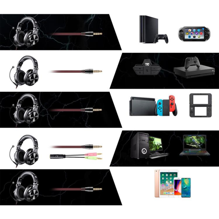 OneOdio A71M Headset Wired DJ Disc Monitor Headphones With Mic Computer Headphone(Black) - Multimedia Headset by OneOdio | Online Shopping UK | buy2fix