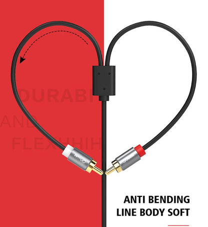 QGeeM 2RCA to 3.5mm Jack Audio Cable Gold-Plated Stereo Aux Cord for Home Theater, DVD Player,Hi-Fi Systems 2m - Aux Cable by QGeeM | Online Shopping UK | buy2fix