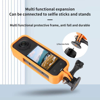 For Insta360 X5 360 Camera CQT Expandable Protective Cage Shockproof Case Horizontal Black - Mount & Holder by CQT | Online Shopping UK | buy2fix