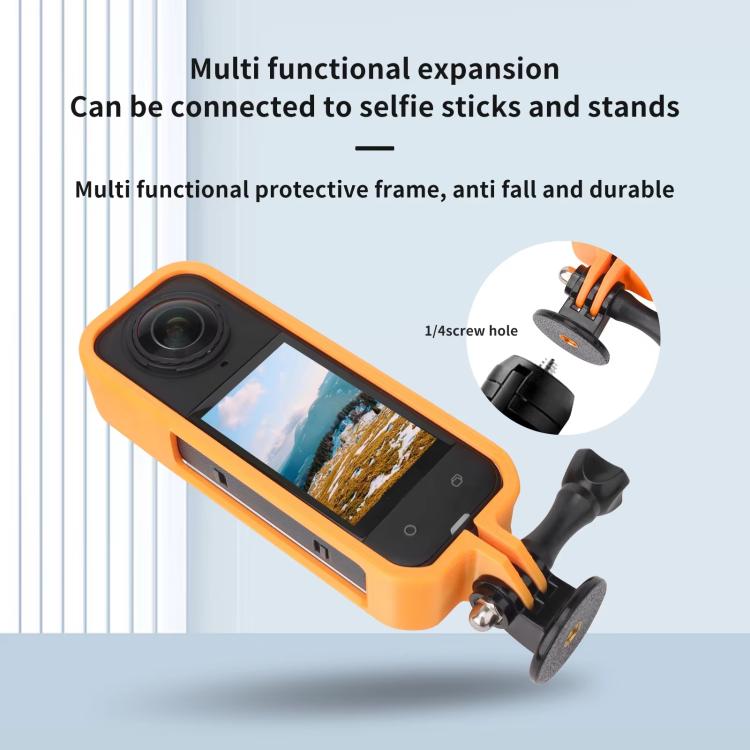 For Insta360 X5 360 Camera CQT Expandable Protective Cage Shockproof Case Vertical Black - Mount & Holder by CQT | Online Shopping UK | buy2fix