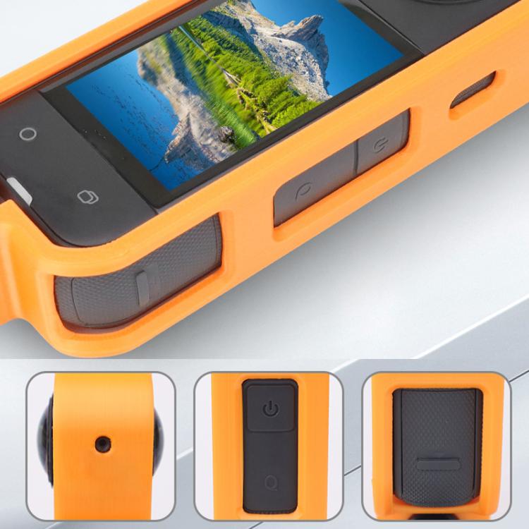 For Insta360 X5 360 Camera CQT Expandable Protective Cage Shockproof Case Vertical Orange - Mount & Holder by CQT | Online Shopping UK | buy2fix