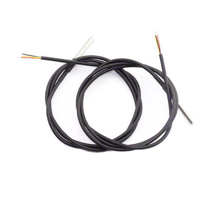 2pcs /Pack DS18B20 Waterproof Temperature Sensor Probe Stainless Steel Encapsulated 1m Cable - Sensor Module by buy2fix | Online Shopping UK | buy2fix
