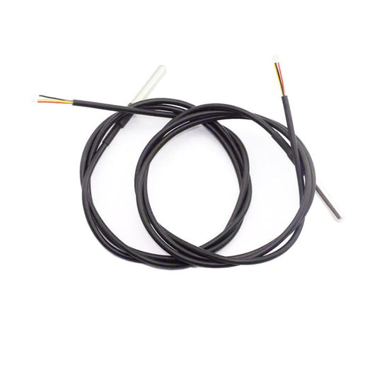 2pcs /Pack DS18B20 Waterproof Temperature Sensor Probe Stainless Steel Encapsulated 1m Cable - Sensor Module by buy2fix | Online Shopping UK | buy2fix