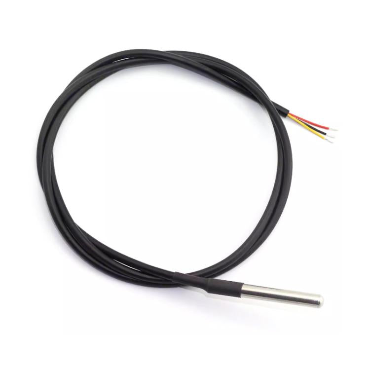 2pcs /Pack DS18B20 Waterproof Temperature Sensor Probe Stainless Steel Encapsulated 1m Cable - Sensor Module by buy2fix | Online Shopping UK | buy2fix