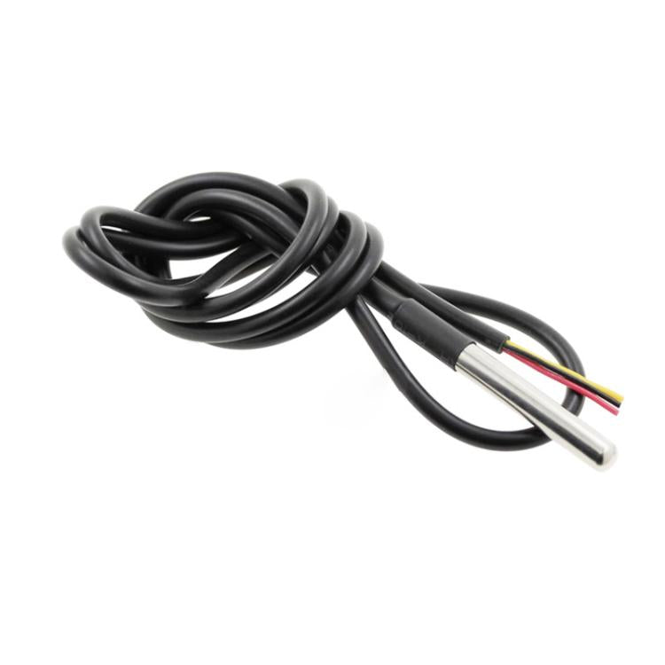2pcs /Pack DS18B20 Waterproof Temperature Sensor Probe Stainless Steel Encapsulated 1m Cable - Sensor Module by buy2fix | Online Shopping UK | buy2fix