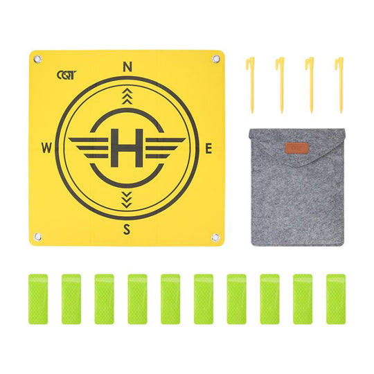 CQT 55cm Universal Reflective Drone Landing Pad Dual-Sided Waterproof Foldable Mat with Ground Pegs(Two-Tone)