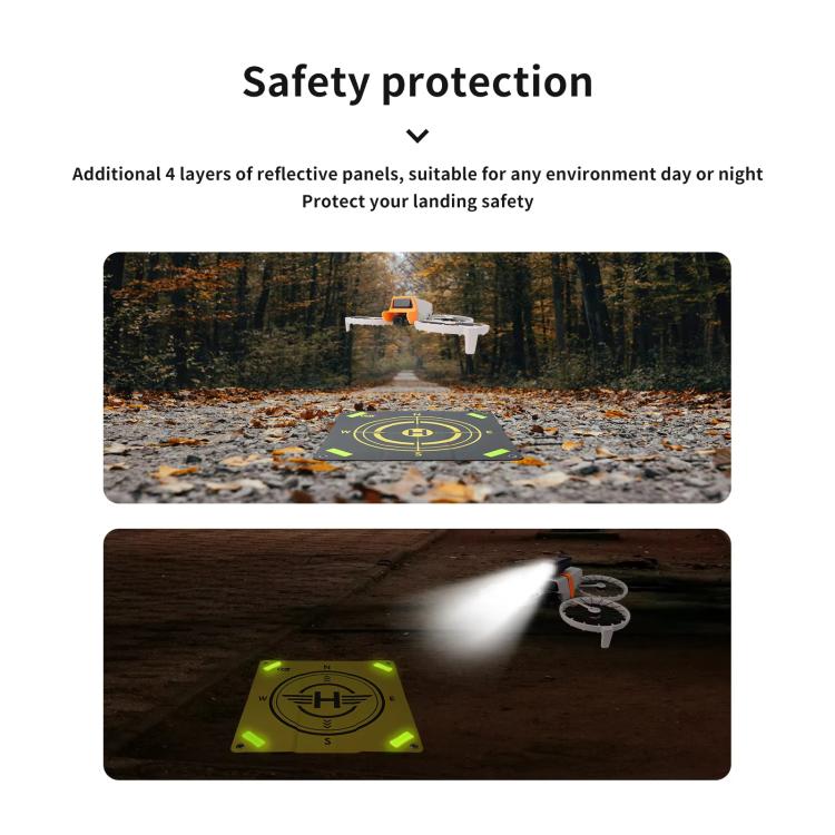 CQT 55cm Universal Reflective Drone Landing Pad Dual-Sided Waterproof Foldable Mat with Ground Pegs(Two-Tone) - Parking Apron by CQT | Online Shopping UK | buy2fix