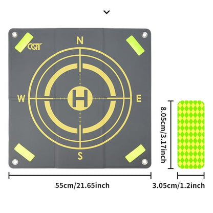 CQT 55cm Universal Reflective Drone Landing Pad Dual-Sided Waterproof Foldable Mat with Ground Pegs(Two-Tone) - Parking Apron by CQT | Online Shopping UK | buy2fix