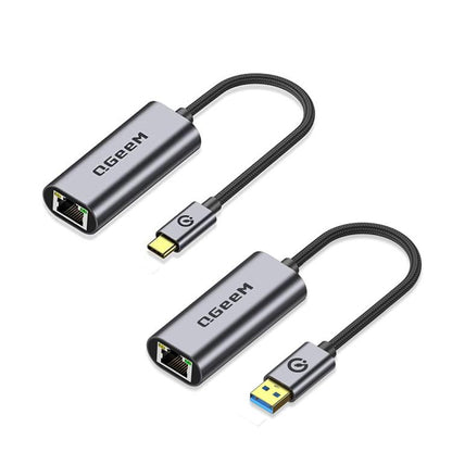 QGeeM  USB-A To RJ45 LAN Converter Gigabit Ethernet Adapter for Laptop, PC, Smartphone, Plug & Play Cable Length 15cm - Cable & Adapters by QGeeM | Online Shopping UK | buy2fix