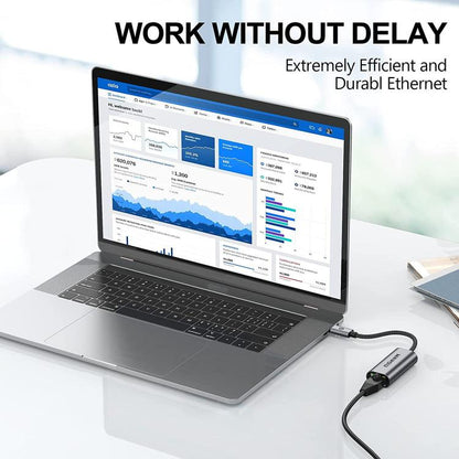 QGeeM  USB-C/Type-C To RJ45 LAN Converter Gigabit Ethernet Adapter for Laptop, PC, Smartphone, Plug & Play Cable Length 15cm - Cable & Adapters by QGeeM | Online Shopping UK | buy2fix