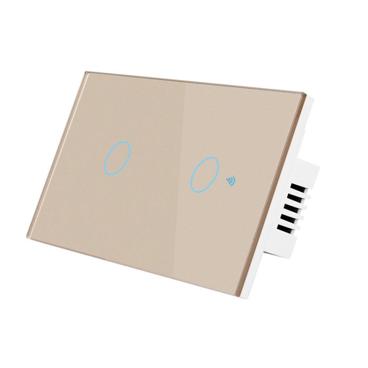 Model 120 US Gauge Graffiti Smart WIFI Single Fire Switch, Spec: 2-Gang Gold - Smart Switch by buy2fix | Online Shopping UK | buy2fix