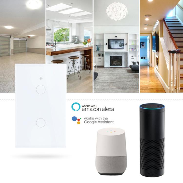 Model 120 US Gauge Graffiti Smart WIFI Single Fire Switch, Spec: 2-Gang Gold - Smart Switch by buy2fix | Online Shopping UK | buy2fix