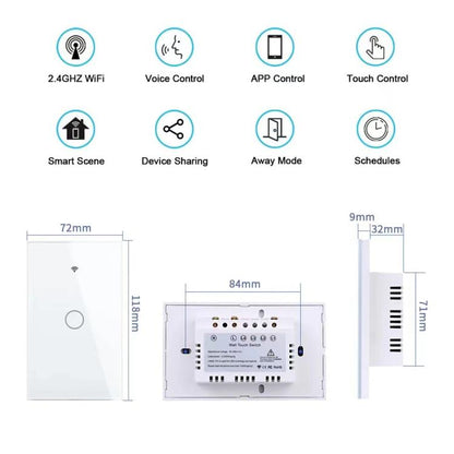 Model 120 US Gauge Graffiti Smart WIFI Single Fire Switch, Spec: 2-Gang White - Smart Switch by buy2fix | Online Shopping UK | buy2fix