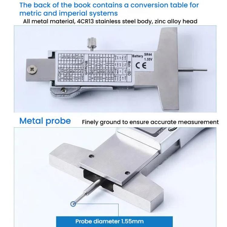 Syntek Electronic Digital Display Tire Tread Depth Caliper 0-25mm Measuring Tread Depth Gauge(All-metal) - Other Tools by Syntek | Online Shopping UK | buy2fix