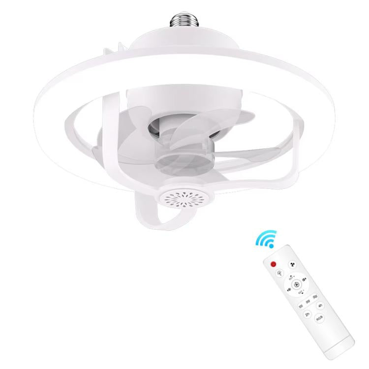 50W Ceiling Fan Light With E27 Socket 3 Speeds Adjustable RGB LED Strip(White) - Celling Lights & Chandeliers by buy2fix | Online Shopping UK | buy2fix