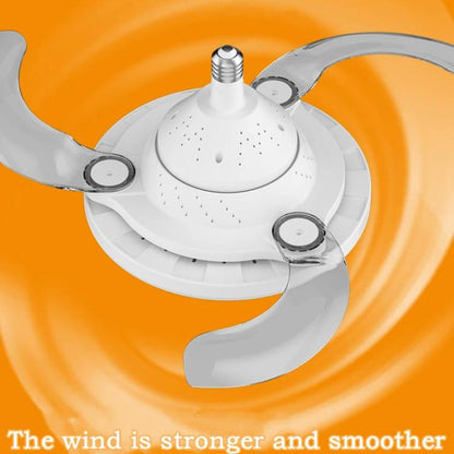 22.5-inch Invisible Blade Ceiling Fan Light with E27 Socket Dimmable LED, 3 Color Temperatures, 3 Speeds, 2H/4H Time(White) - Celling Lights & Chandeliers by buy2fix | Online Shopping UK | buy2fix