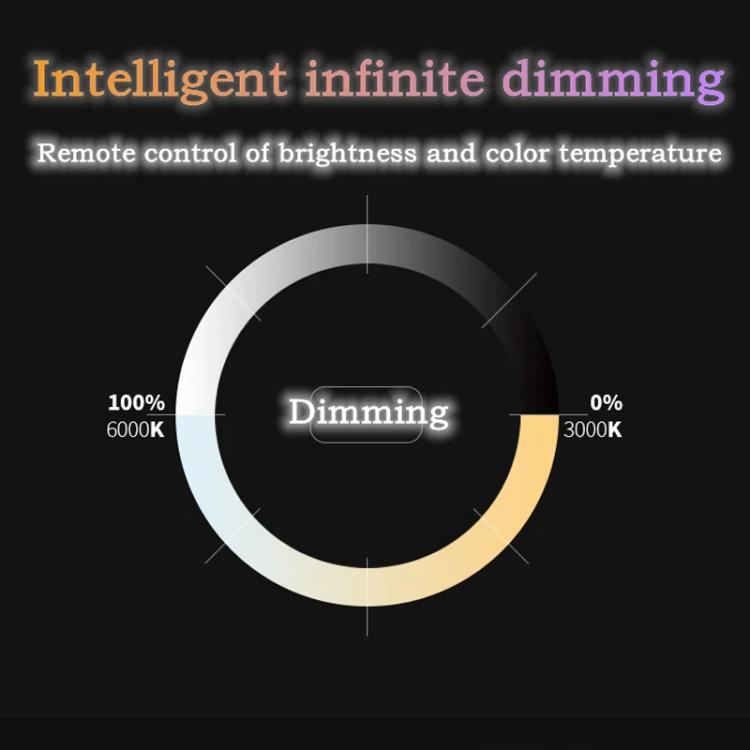 22.5-inch Invisible Blade Ceiling Fan Light with E27 Socket Dimmable LED, 3 Color Temperatures, 3 Speeds, 2H/4H Time(White) - Celling Lights & Chandeliers by buy2fix | Online Shopping UK | buy2fix