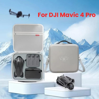 For DJI Mavic 4 Pro Fly More Combo / Creator Combo Carrying Case Durable PU Crossbody Shoulder Bag(Gray) - Backpacks & Bags by buy2fix | Online Shopping UK | buy2fix