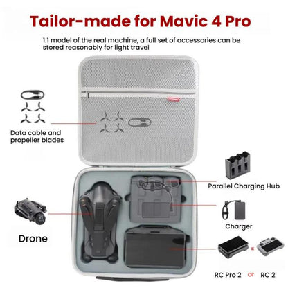 For DJI Mavic 4 Pro Fly More Combo / Creator Combo Carrying Case Durable PU Crossbody Shoulder Bag(Black) - Backpacks & Bags by buy2fix | Online Shopping UK | buy2fix
