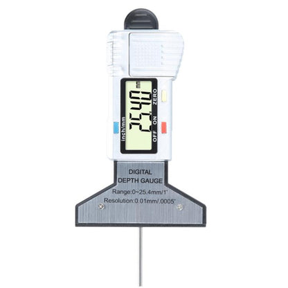 Syntek Digital Depth Ruler 0-25mm Electronic Tire Tread Measuring Ruler(Silver) - Other Tools by Syntek | Online Shopping UK | buy2fix