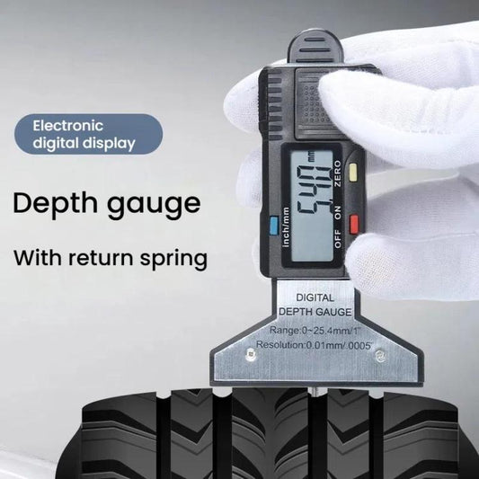 Syntek Digital Depth Ruler 0-25mm Electronic Tire Tread Measuring Ruler(Silver) - Other Tools by Syntek | Online Shopping UK | buy2fix