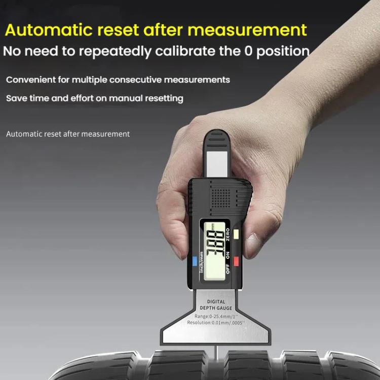Syntek Digital Depth Ruler 0-25mm Electronic Tire Tread Measuring Ruler(Silver) - Other Tools by Syntek | Online Shopping UK | buy2fix