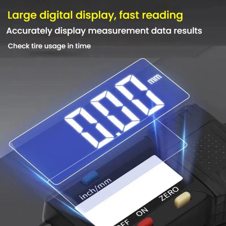 Syntek Digital Depth Ruler 0-25mm Electronic Tire Tread Measuring Ruler(Silver) - Other Tools by Syntek | Online Shopping UK | buy2fix