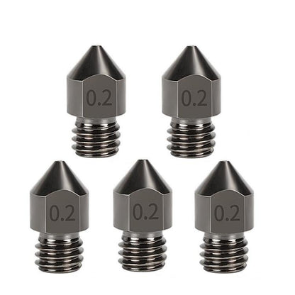 5pcs /Pack 1.75/0.2mm MK8 Hardened Steel Nozzle High-Temperature Resistant 3D Printer Extruder Hotend - Parts by buy2fix | Online Shopping UK | buy2fix