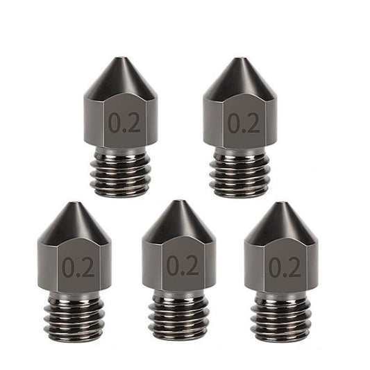 5pcs /Pack 1.75/0.2mm MK8 Hardened Steel Nozzle High-Temperature Resistant 3D Printer Extruder Hotend - Parts by buy2fix | Online Shopping UK | buy2fix