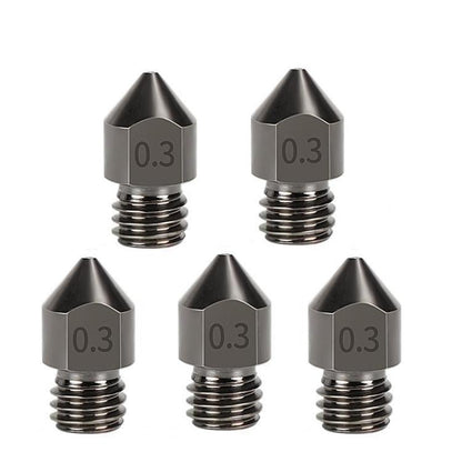 5pcs /Pack 1.75/0.3mm MK8 Hardened Steel Nozzle High-Temperature Resistant 3D Printer Extruder Hotend - Parts by buy2fix | Online Shopping UK | buy2fix