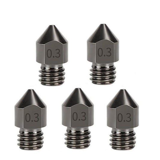 5pcs /Pack 1.75/0.3mm MK8 Hardened Steel Nozzle High-Temperature Resistant 3D Printer Extruder Hotend - Parts by buy2fix | Online Shopping UK | buy2fix