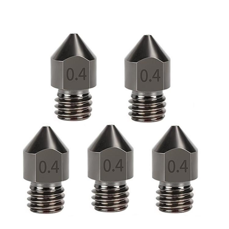 5pcs /Pack 1.75/0.4mm MK8 Hardened Steel Nozzle High-Temperature Resistant 3D Printer Extruder Hotend - Parts by buy2fix | Online Shopping UK | buy2fix