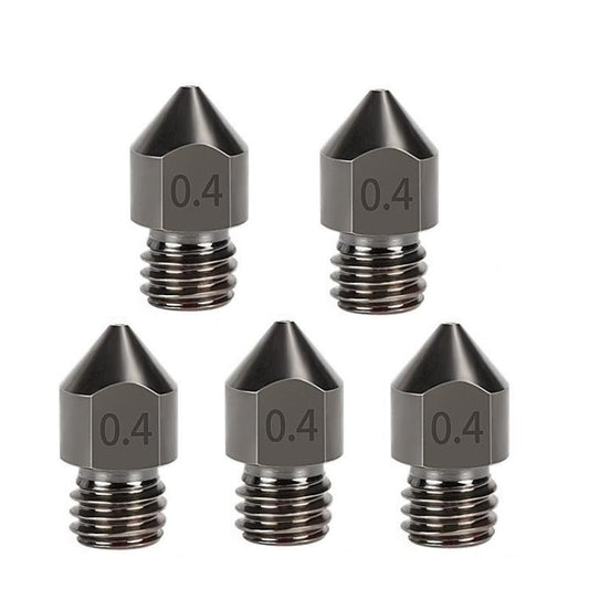 5pcs /Pack 1.75/0.4mm MK8 Hardened Steel Nozzle High-Temperature Resistant 3D Printer Extruder Hotend - Parts by buy2fix | Online Shopping UK | buy2fix