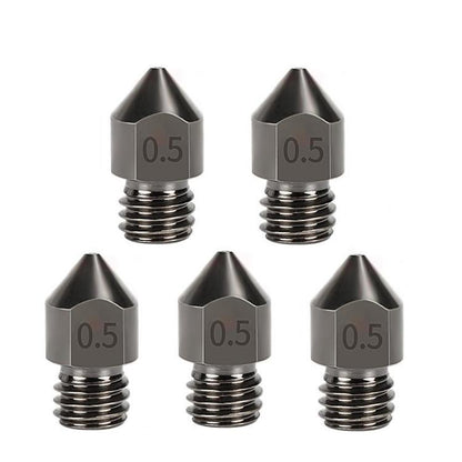 5pcs /Pack 1.75/0.5mm MK8 Hardened Steel Nozzle High-Temperature Resistant 3D Printer Extruder Hotend - Parts by buy2fix | Online Shopping UK | buy2fix