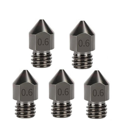 5pcs /Pack 1.75/0.6mm MK8 Hardened Steel Nozzle High-Temperature Resistant 3D Printer Extruder Hotend - Parts by buy2fix | Online Shopping UK | buy2fix