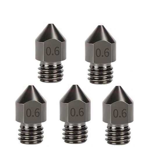 5pcs /Pack 1.75/0.6mm MK8 Hardened Steel Nozzle High-Temperature Resistant 3D Printer Extruder Hotend - Parts by buy2fix | Online Shopping UK | buy2fix