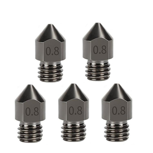 5pcs /Pack 1.75/0.8mm MK8 Hardened Steel Nozzle High-Temperature Resistant 3D Printer Extruder Hotend - Parts by buy2fix | Online Shopping UK | buy2fix