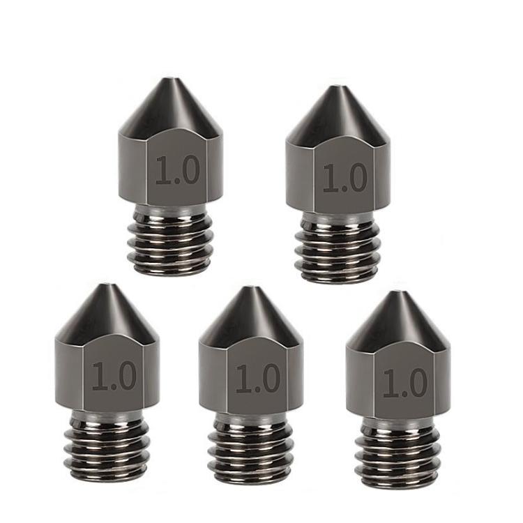 5pcs /Pack 1.75/1.0mm MK8 Hardened Steel Nozzle High-Temperature Resistant 3D Printer Extruder Hotend - Parts by buy2fix | Online Shopping UK | buy2fix