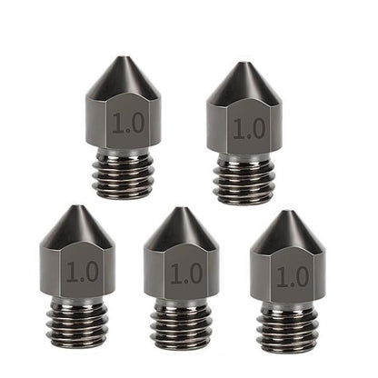 5pcs /Pack 1.75/1.0mm MK8 Hardened Steel Nozzle High-Temperature Resistant 3D Printer Extruder Hotend - Parts by buy2fix | Online Shopping UK | buy2fix